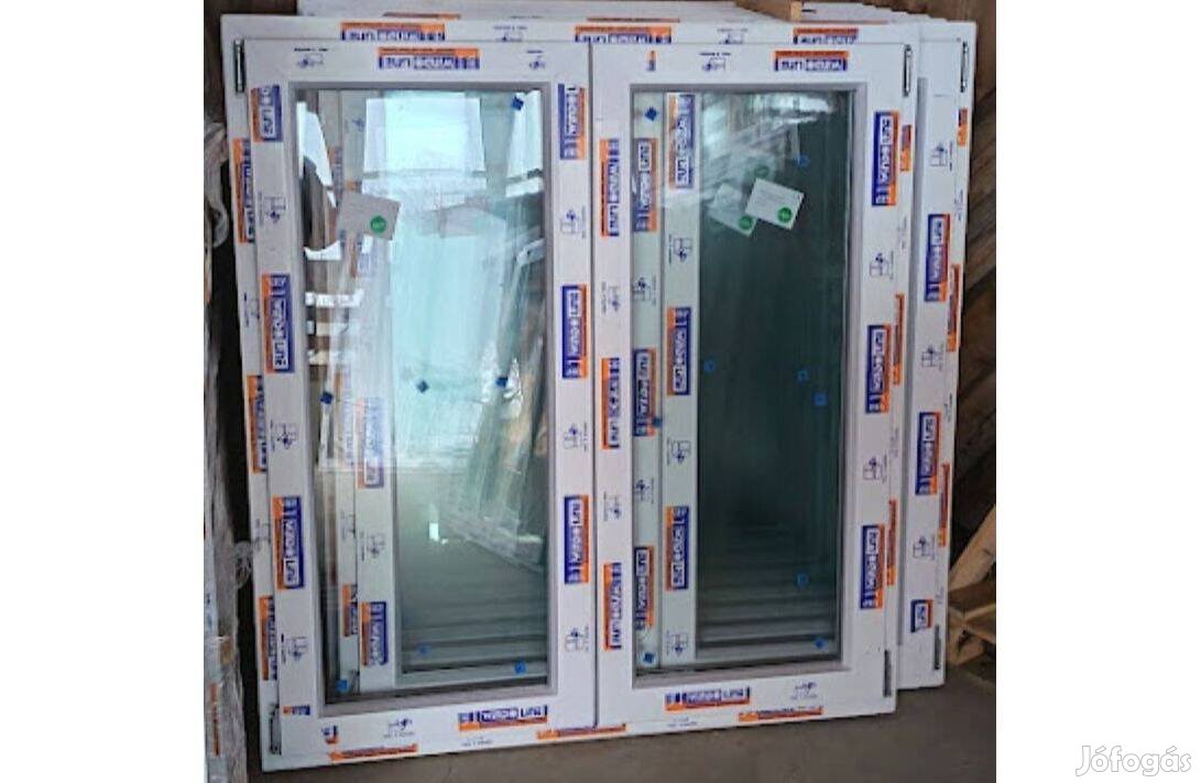 Új 120 x 120 Bukó-nyíló kétszárnyú műanyag ablakok!