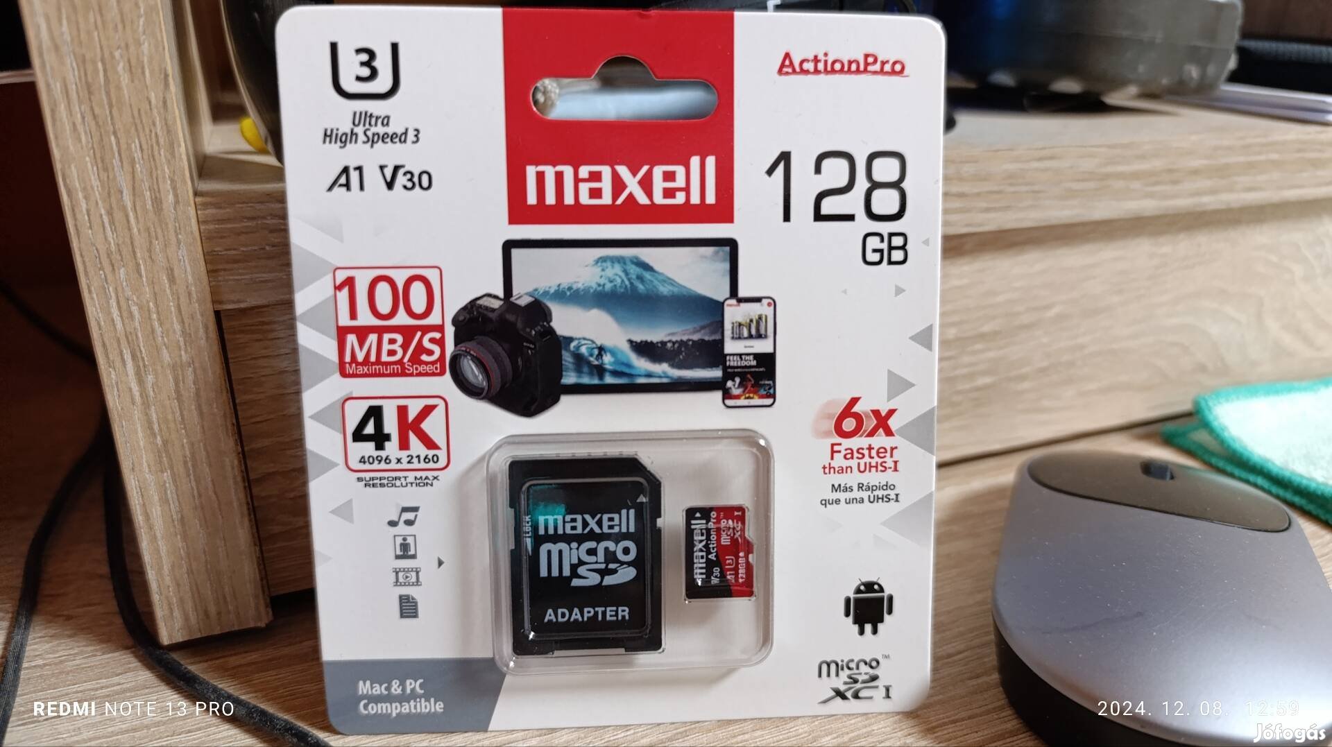 Új 128gb Maxell 4K-Ultra HD micro SD kártya eladó 