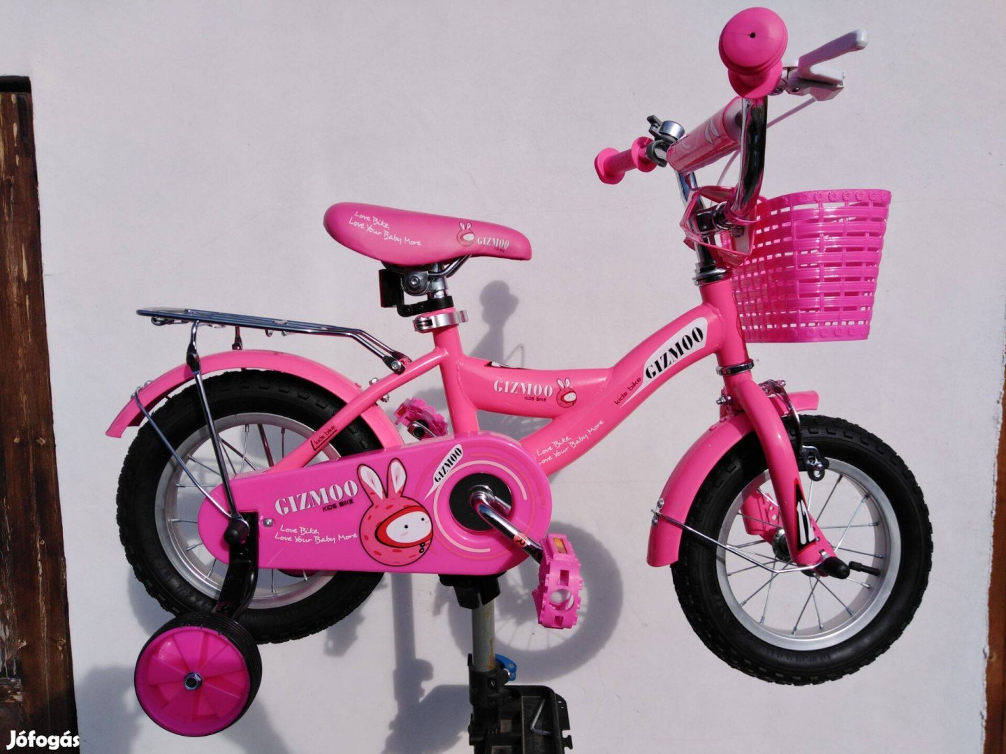 Új 12" gyerek bicikli pink kontrafékes