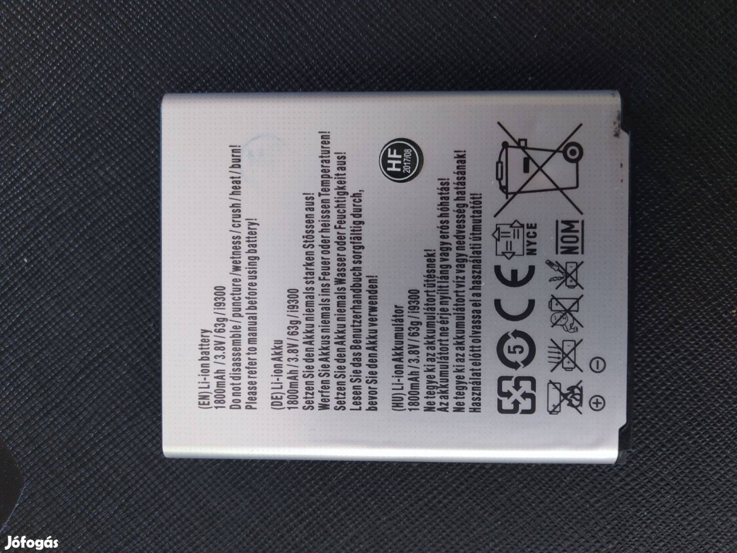 Új 1800 mAh-s akksi Galaxy S3, I9000