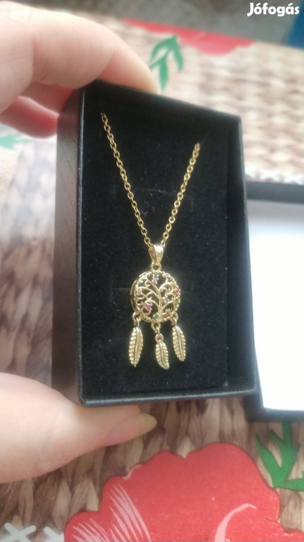 Új 18k goldplated stainless steel életfa és álom fogó