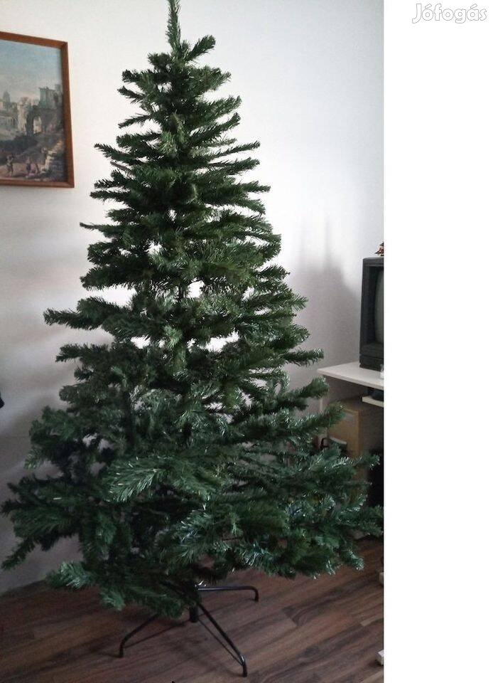 Új 210cm Műfenyő fém tartóval