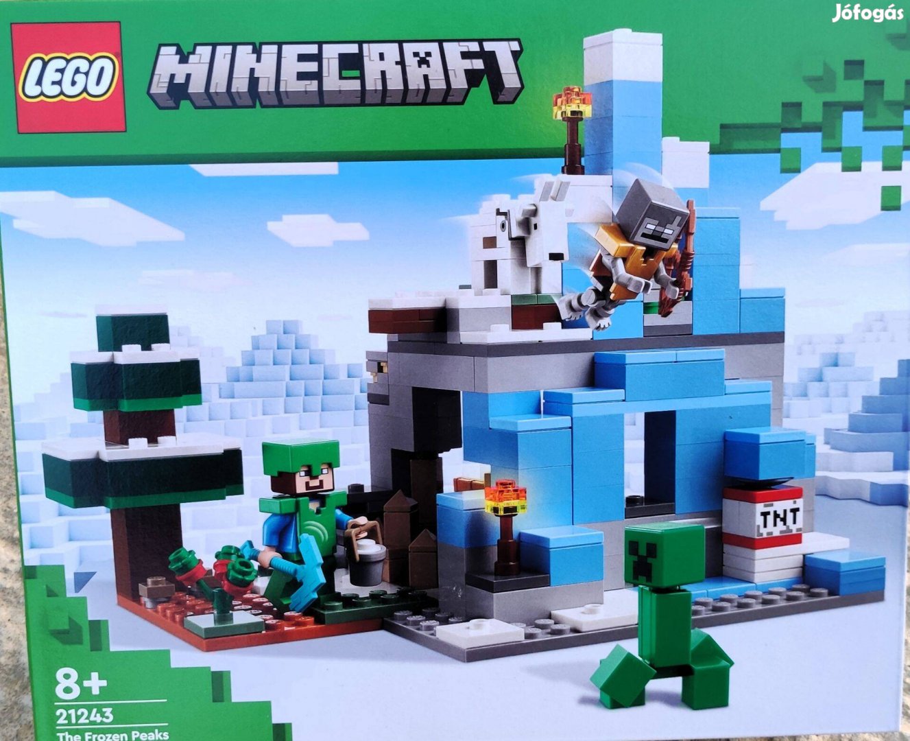 Új 21243 LEGO Minecraft fagyos csúcsok építőjáték építőkocka