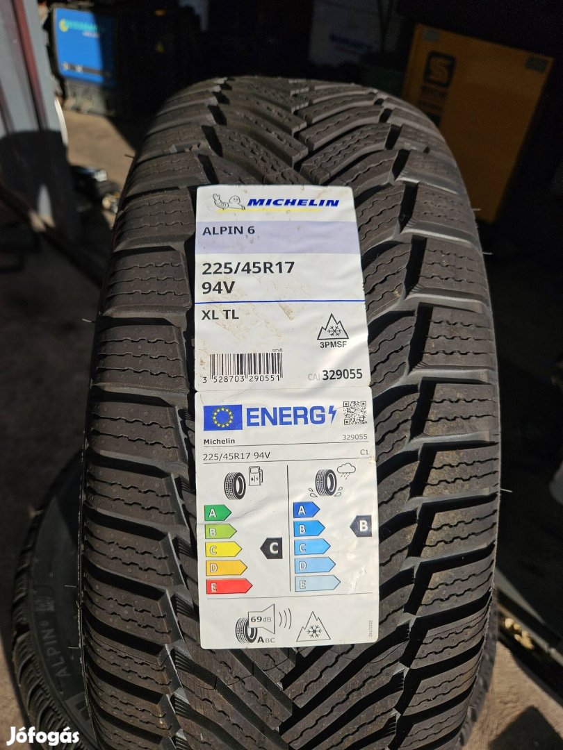 Új 225/45R17 Michelin alpin 6 téli gumi garnitúra 