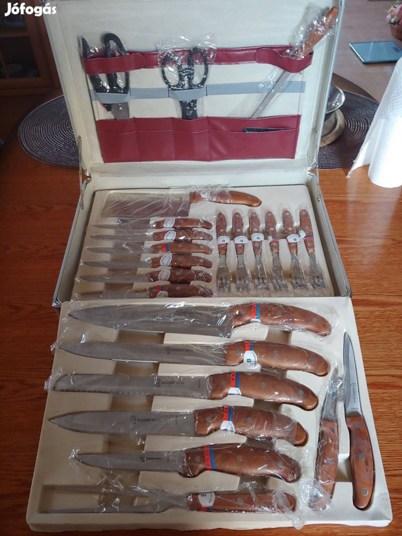 Új 23 darabos konyha kés és feldolgozó készlet kemény táskájában