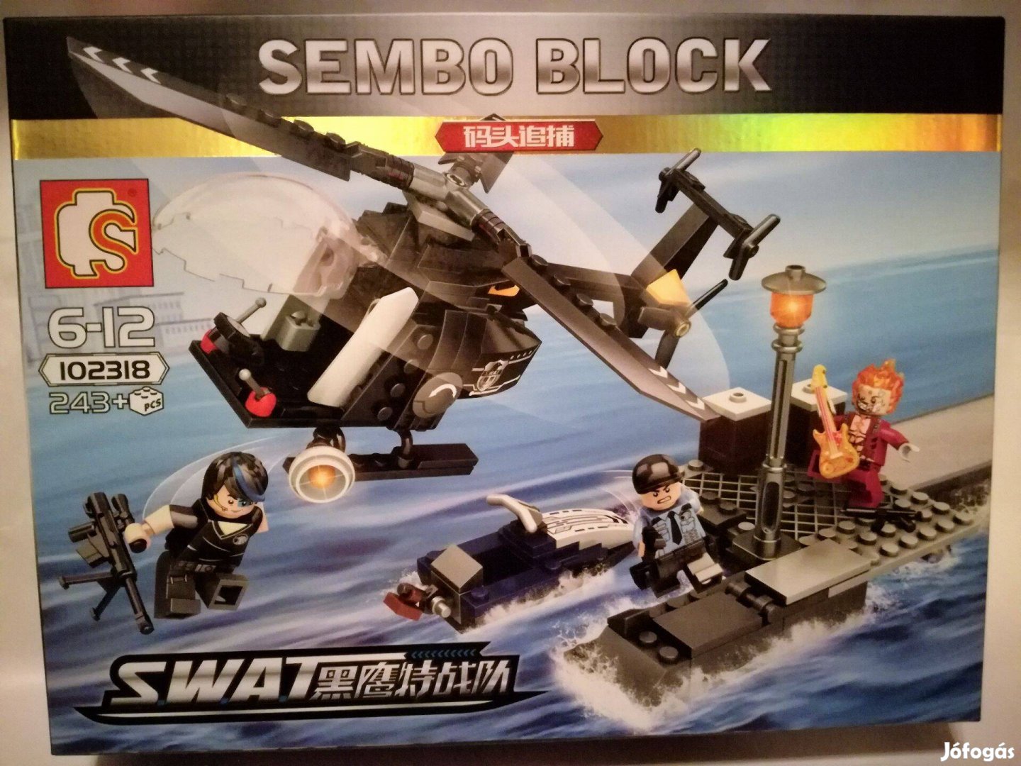Új 243 db-os rendőr SWAT helikopter szett építőjáték LEGO utánzat