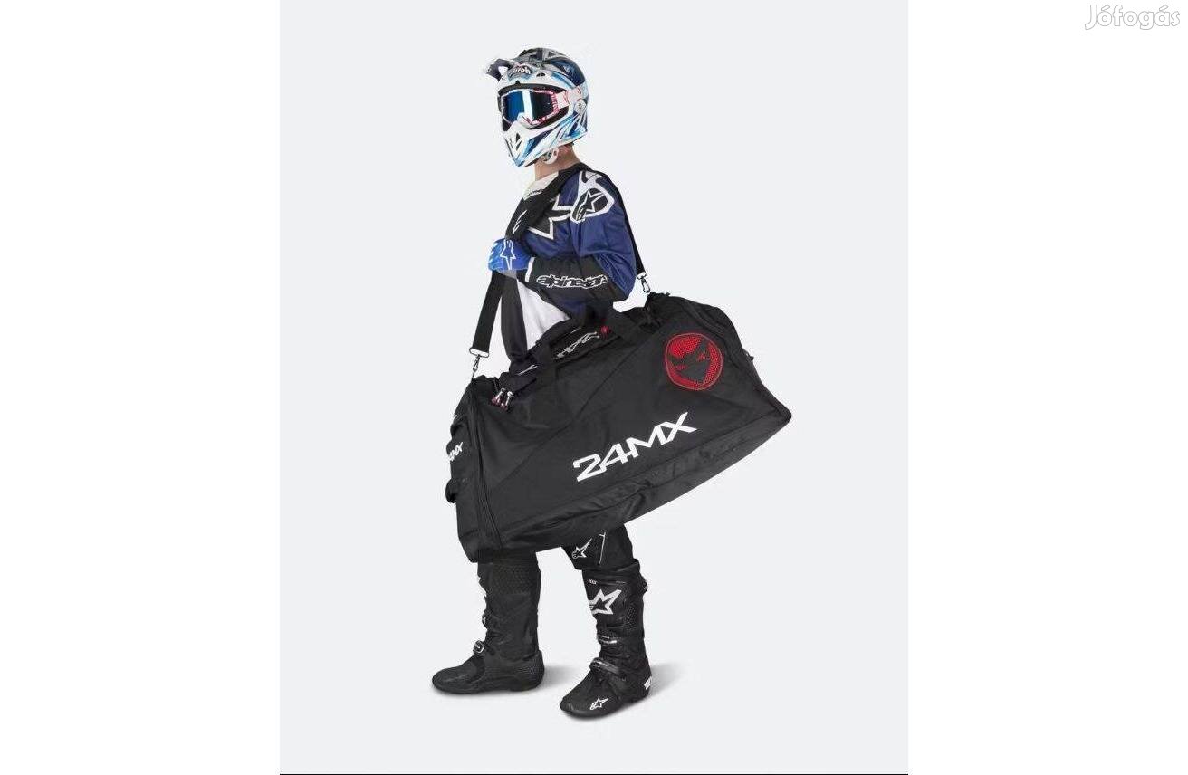 Új 24MX fekete MX, cross táska, sporttáska, utazótáska, gearbag