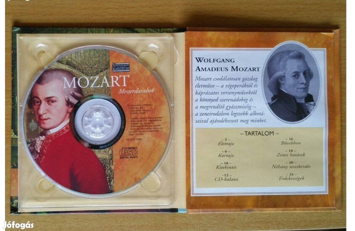 Új 24 oldal Könyv + CD Mozart Mesterdarabok A zeneszerzés klasszikusai