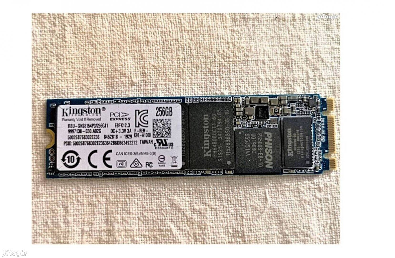 Új 256GB M.2 Pcie Nvme SSD Kingston