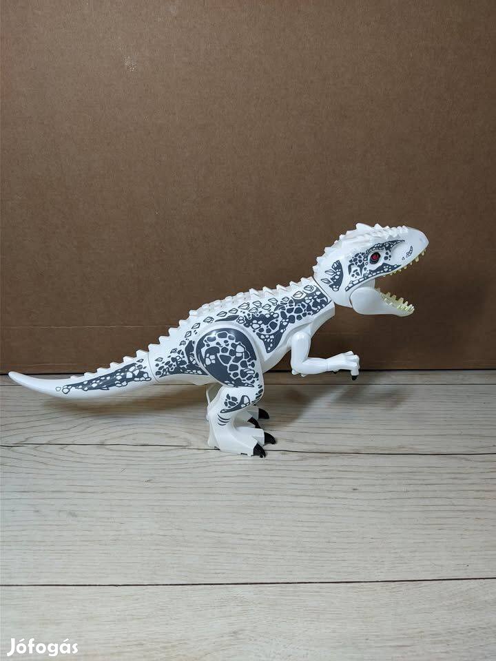 Új 28cm Indominus Rex építőjáték figura , fehér és szürke színbne