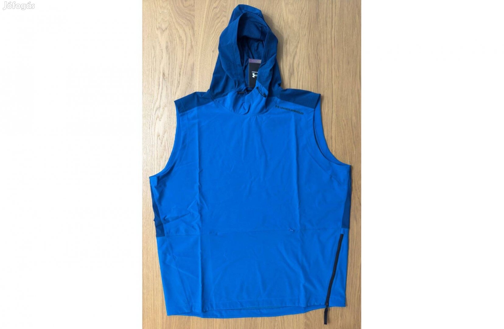 Új 2XL Under Armour Rush Hoodie Ujjatlan Kapucnis Technikai Felső Kék