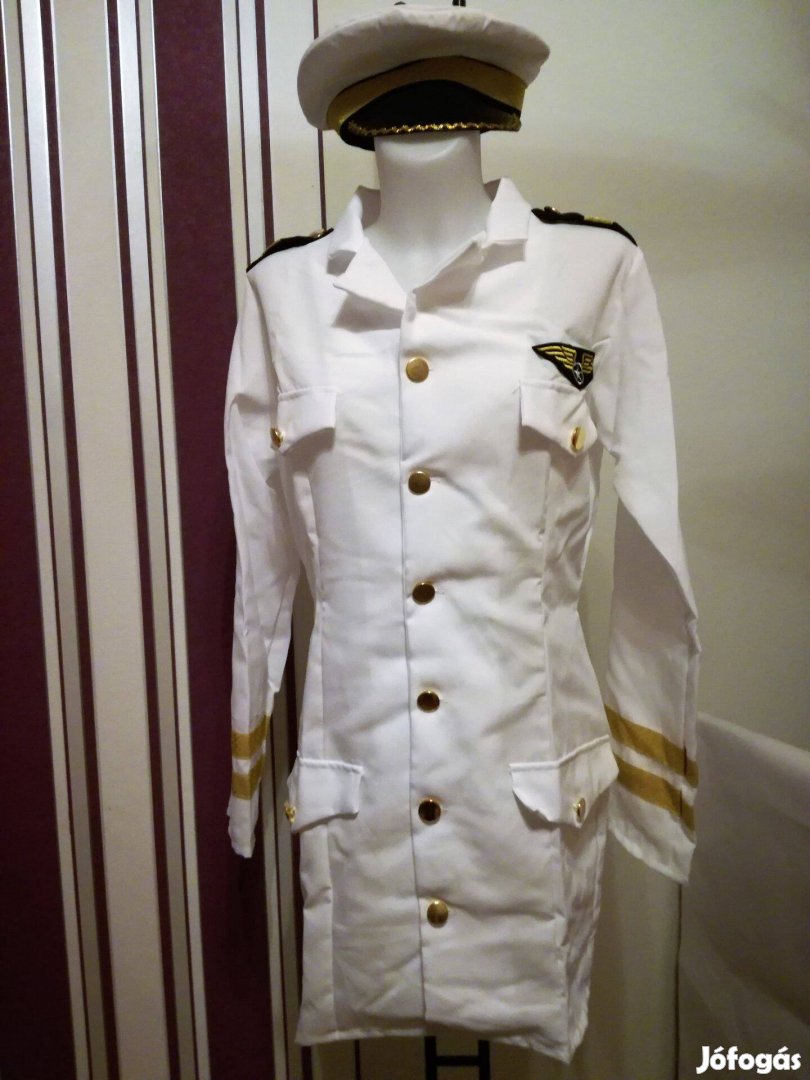 Új 2 részes felnőtt kapitány nő jelmez női hajókapitány ruha