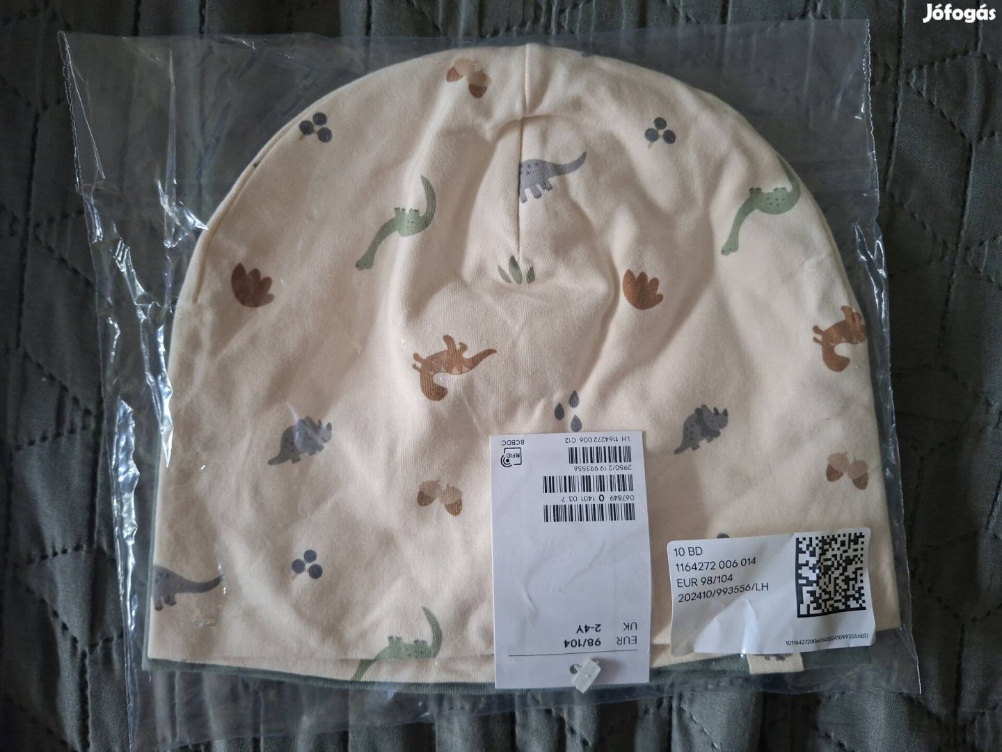 Új 2db-os HM 98104 pamutdzsörzé sapka szett