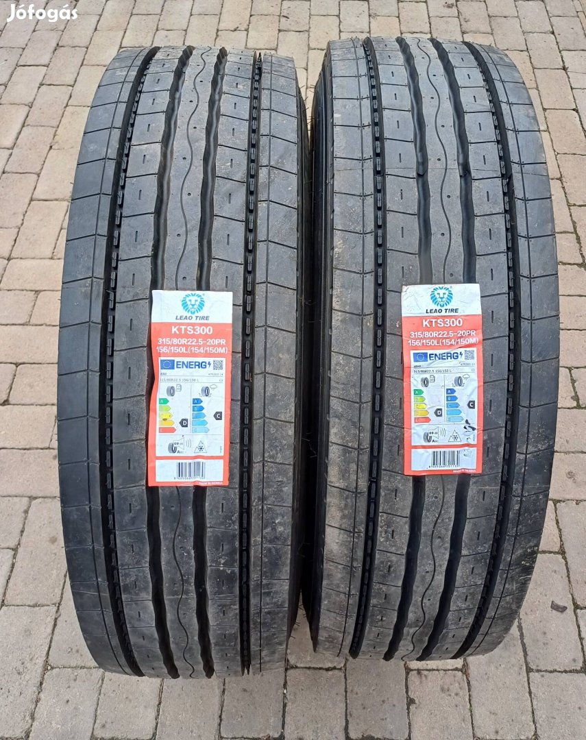 Új 315/80R22.5, 315/80 R 22.5, R22.5, 2db Leao kamion gumi