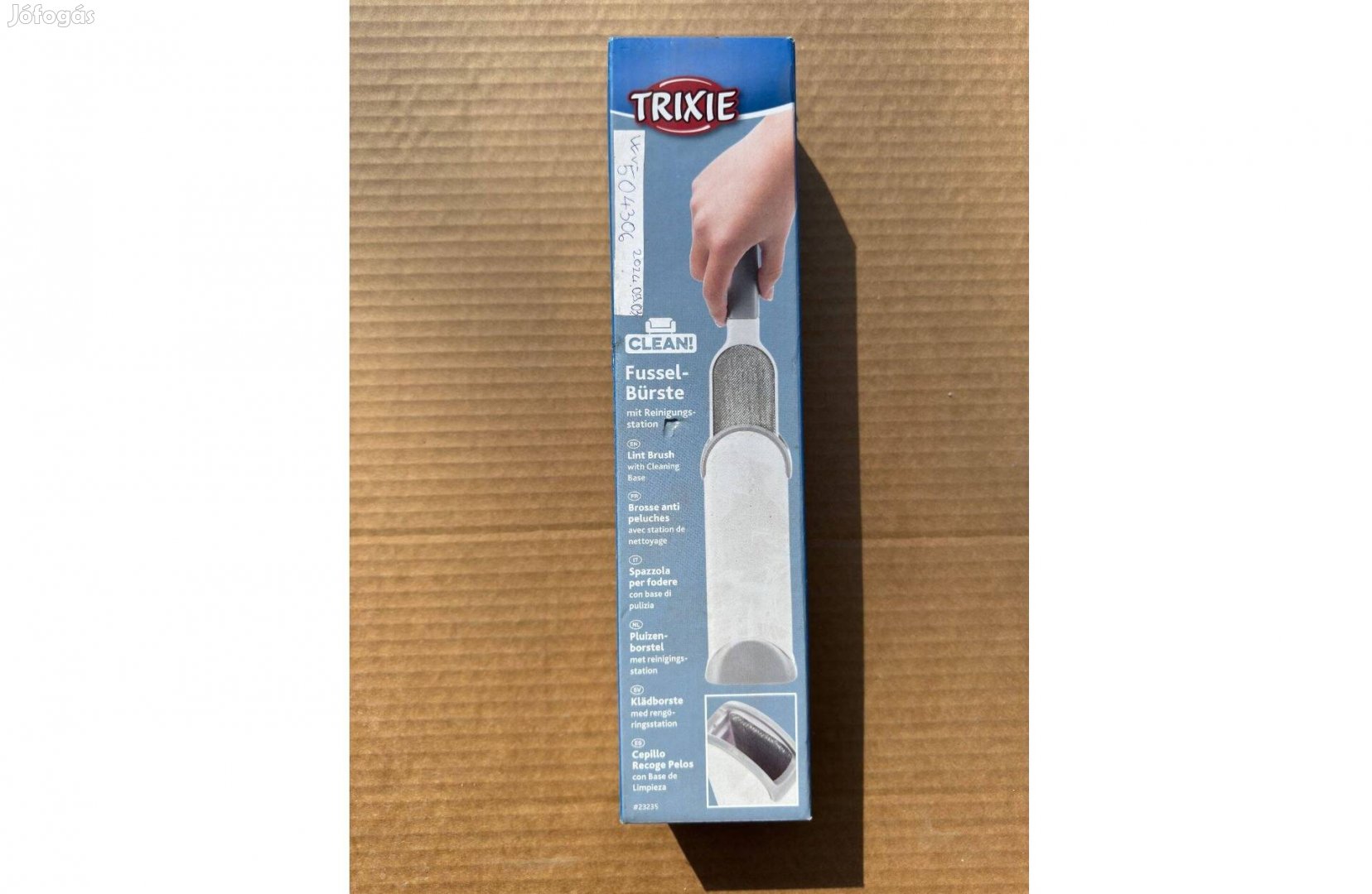 Új 33 cm Trixie Kutyaszőr Eltavolító Tartóval Fehér Szürke Kefe