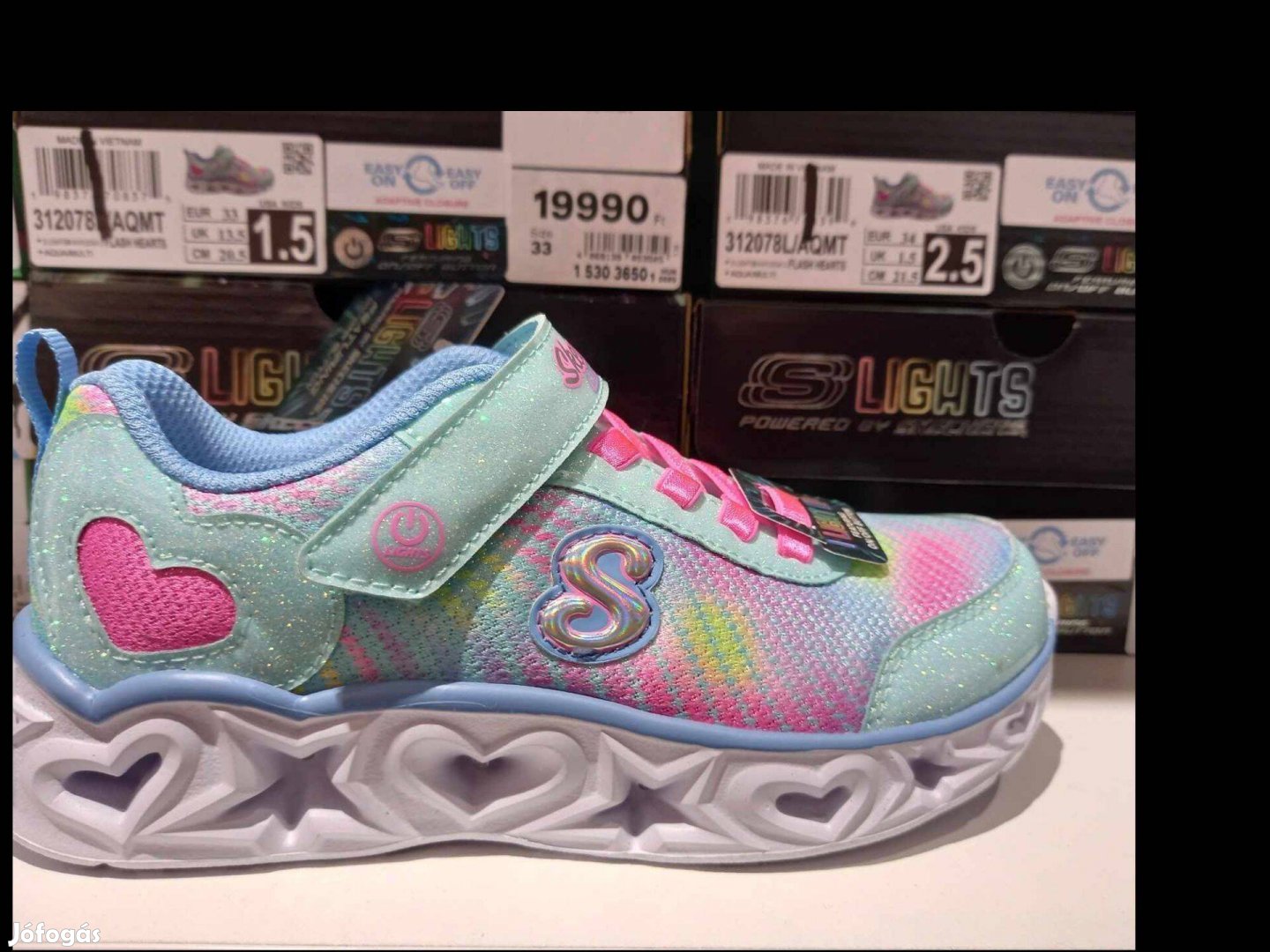 Új 35-ös lány villogós Skechers cipő, sportcipő, 14900ft