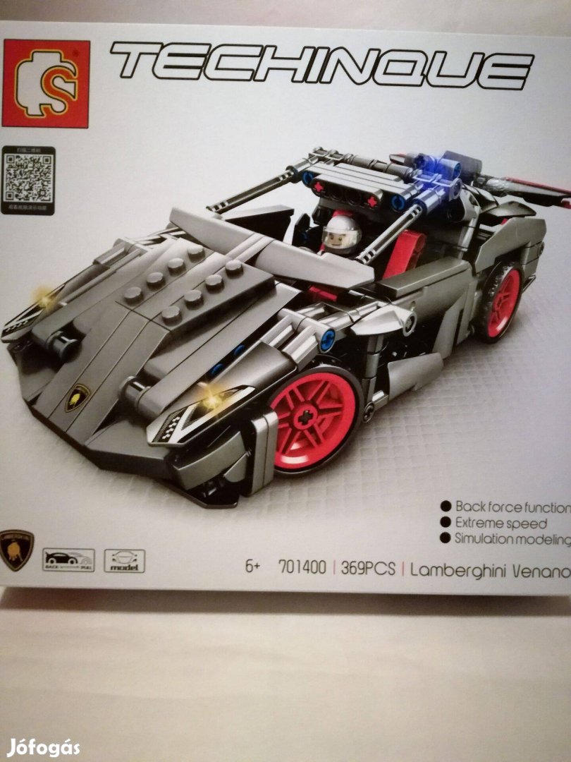 Új 369 db-os Lamborghini szett sportautó LEGO autó