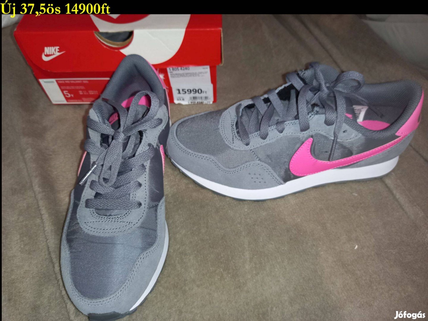 Új 37,5-ös Nike szürke cipő, átmeneti sportcipő, szabadidő cipő