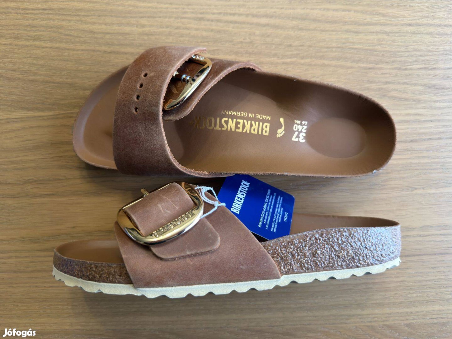 Új 37 Birkenstock Madrid Big Buckle Barna Papucs Női