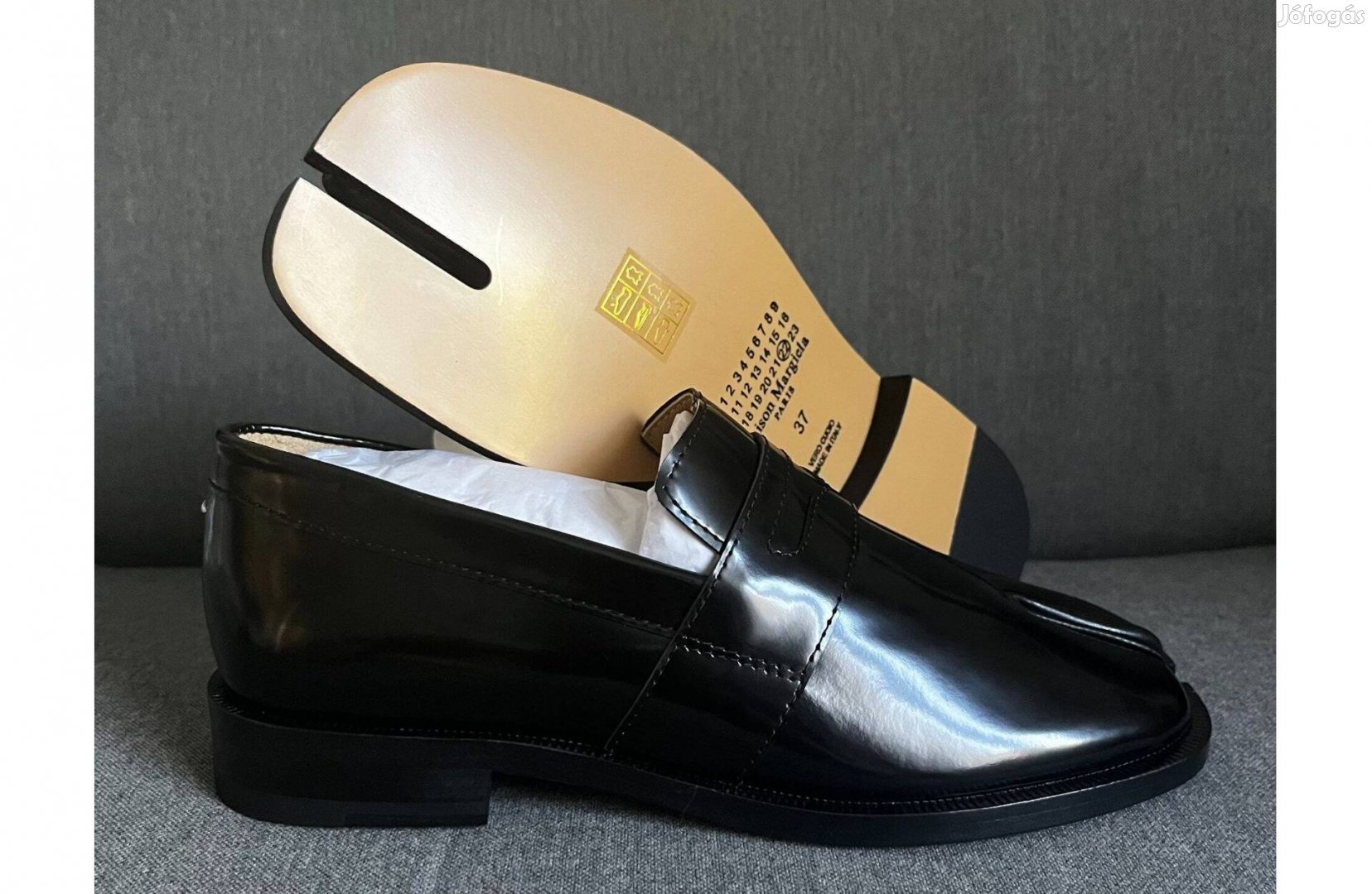 Uj 37 Maison Margiela Tabi Bor Mokaszi Fekete Női Cipő Loafer