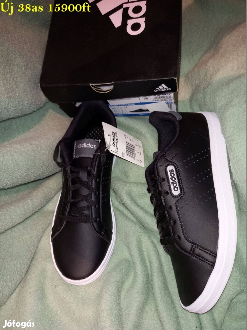 Új 38-as Adidas fekete cipő, sneaker, átmeneti sportcipő, szabad
