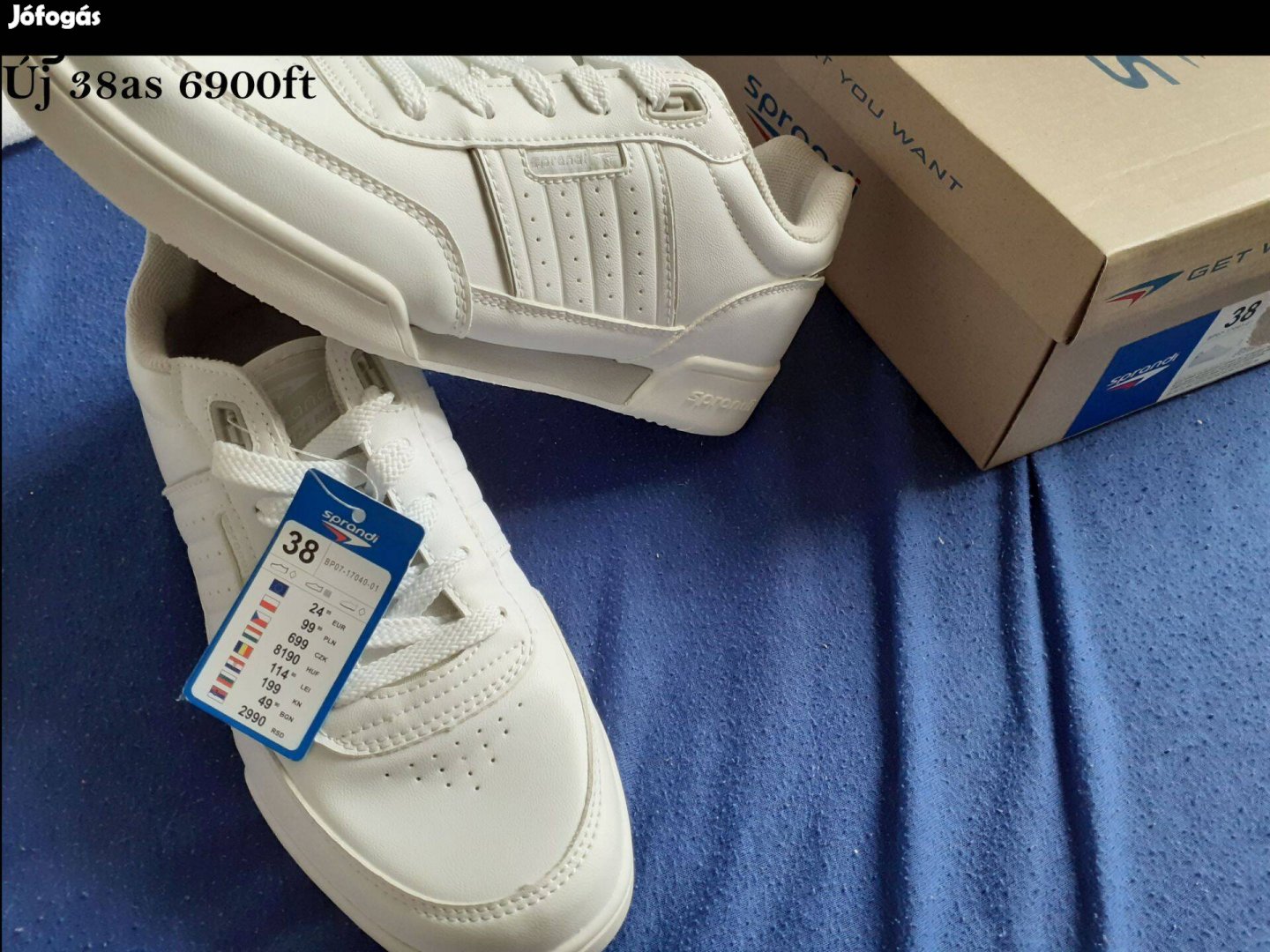Új 38-as fehér sneaker cipő, átmeneti sportcipő, szabadidő cipő