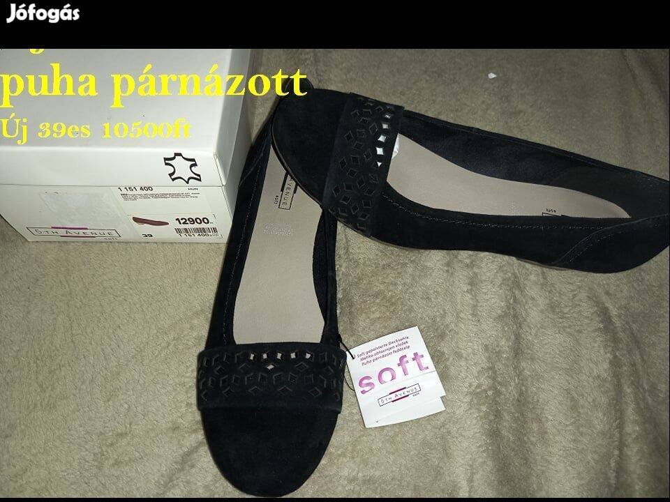 Új 39-es Avenue bőr Soft női puhatalpú párnázott fekete alkalmi