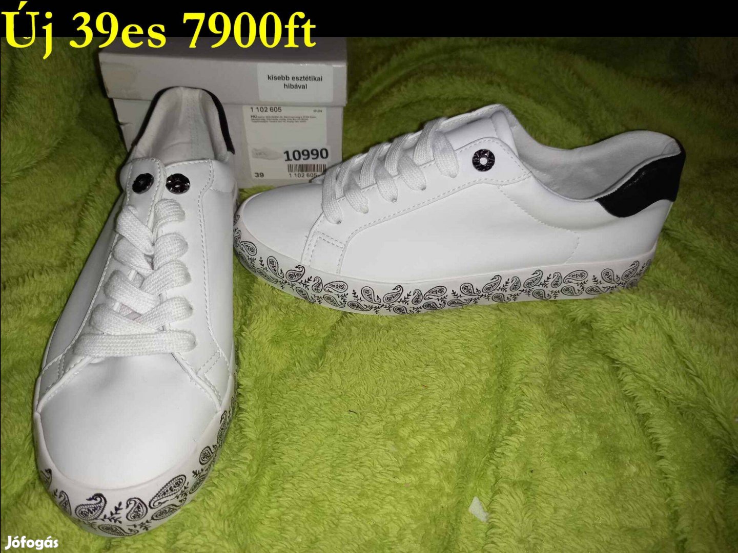 Új 39-es Graceland női fehér cipő, sneaker, átmeneti sportcipő