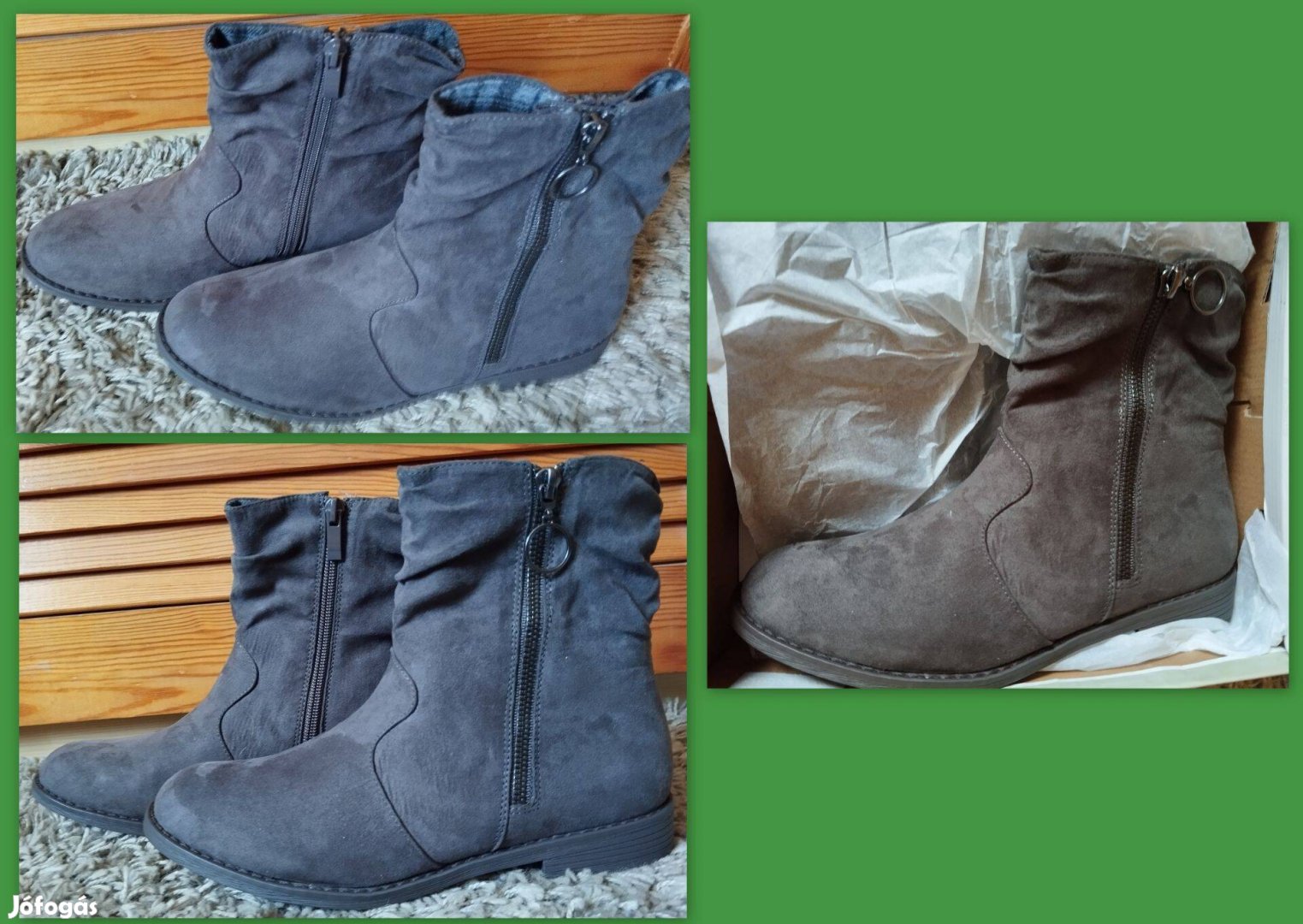 Új 39-es seveneast cipzáras női cipő, bth 24,5 cm