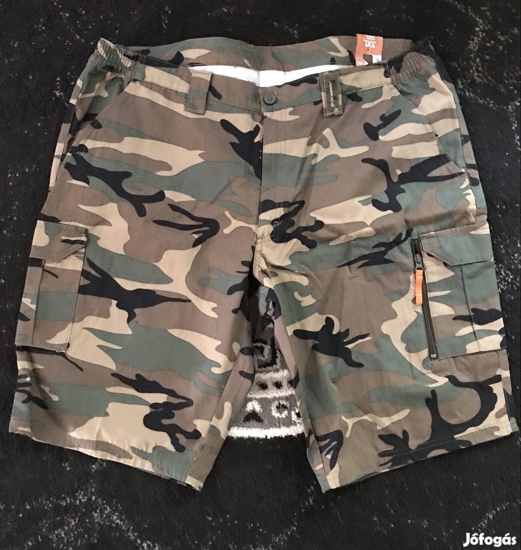 Új 3XL-es Decathlon Solognac 500 camo vadásznadrág, rövidnadrág