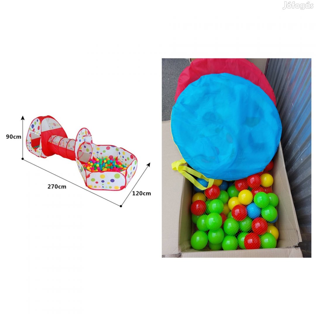 Új 3 részes játszósátor labdamedencével
