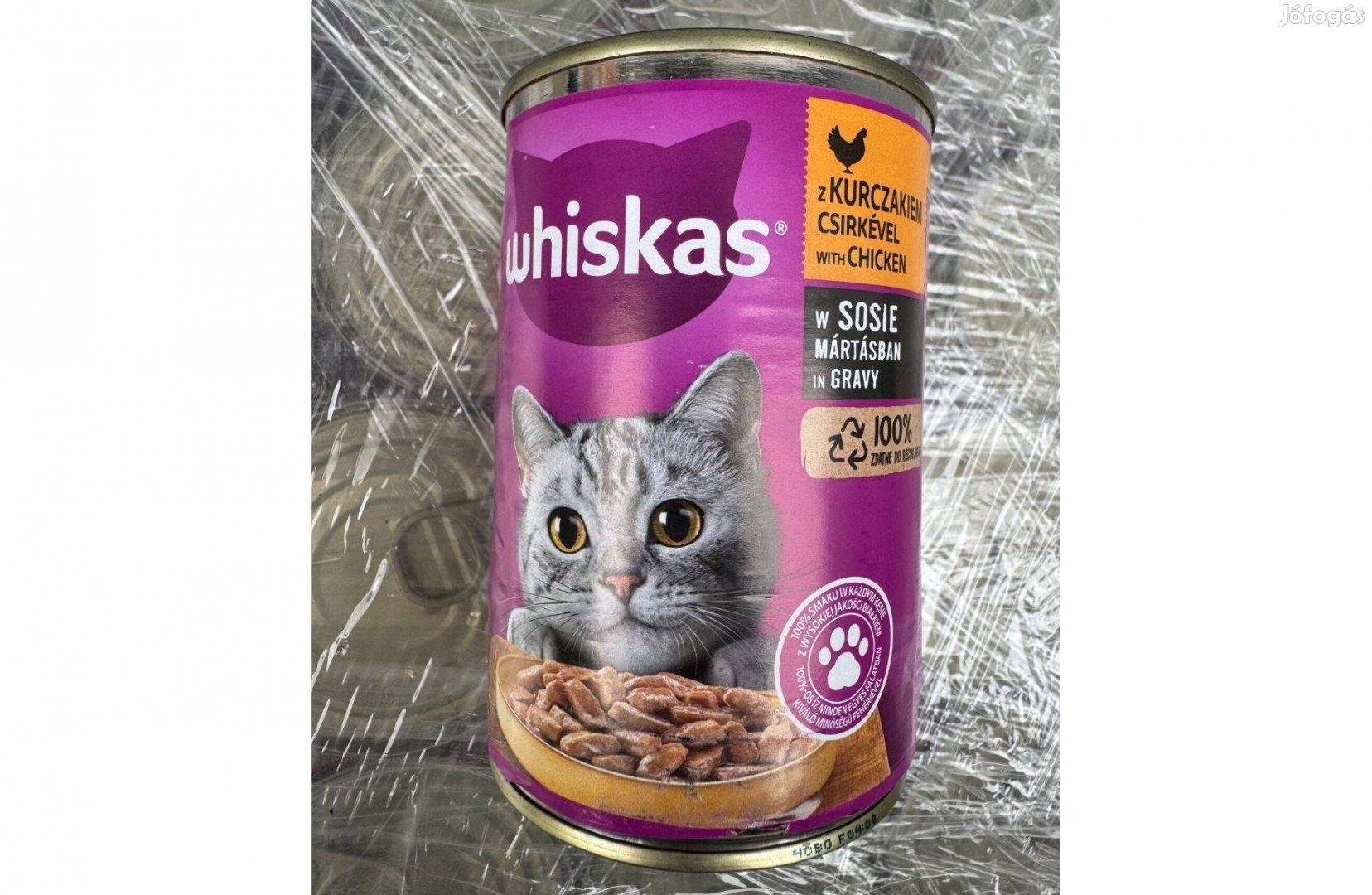 Új 400 g Whiskas Nedves Táp Eledel Macska 1+ Csirkével Konzerv Mártás