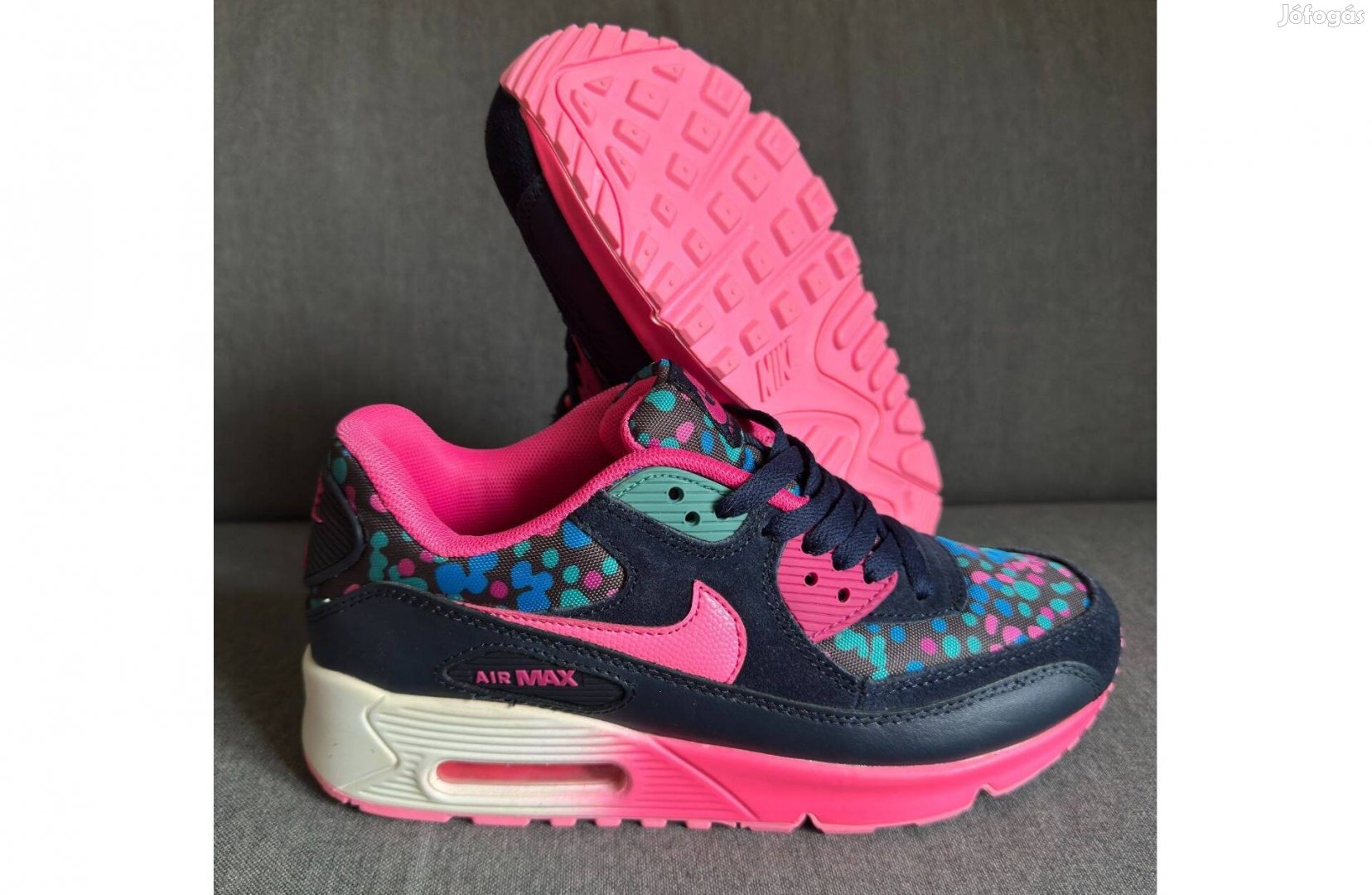 Uj 40 Nike Air Max 90 Cipo Sneaker Noi Lila Pink Feher