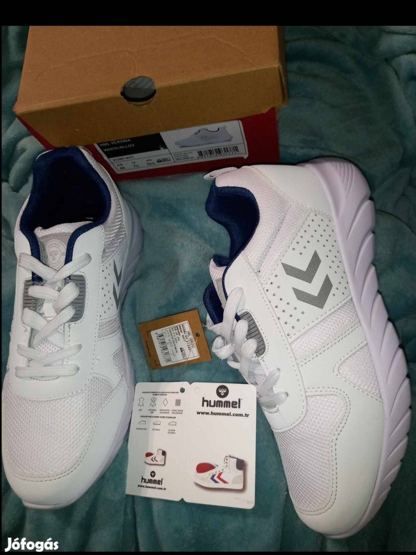 Új 40-es Hummel verona fehér cipő, félcipő, sportcipő,