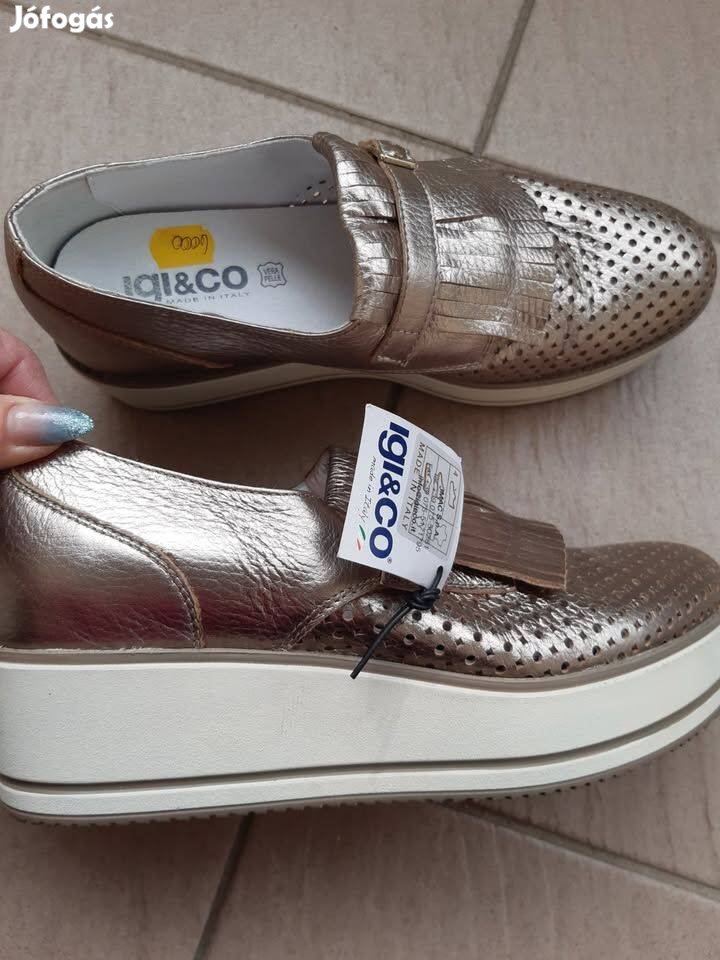 Új 40-es Igi & Co női tavaszi bőrcipő bth 27cm
