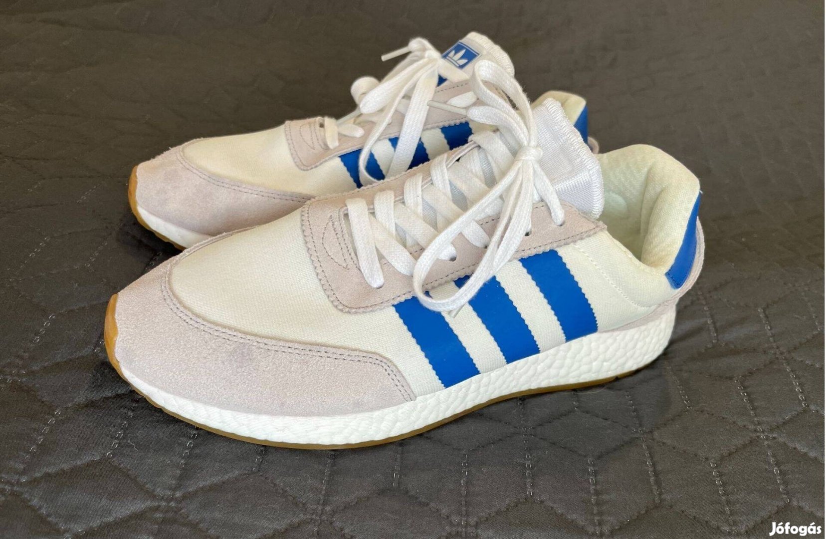 Új 44 Adidas Iniki Cipő Fehér Kék Szürke Férfi Sneaker