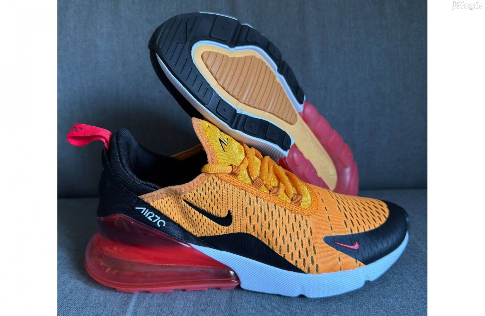 Uj 44 Nike Air Max 270 Férfi Cipő Narancssárga Piros Fehér Fekete