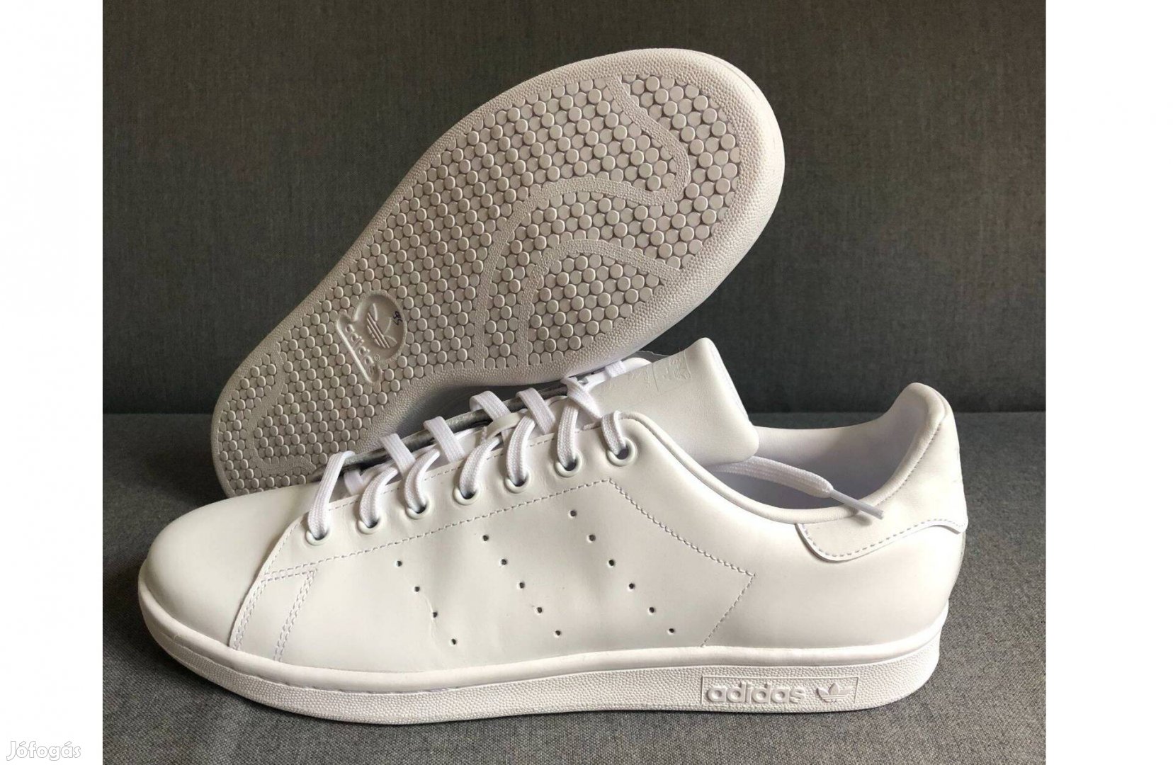 Új 46 Adidas Stan Smith Fehér Bőr Férfi Sneaker Cipő