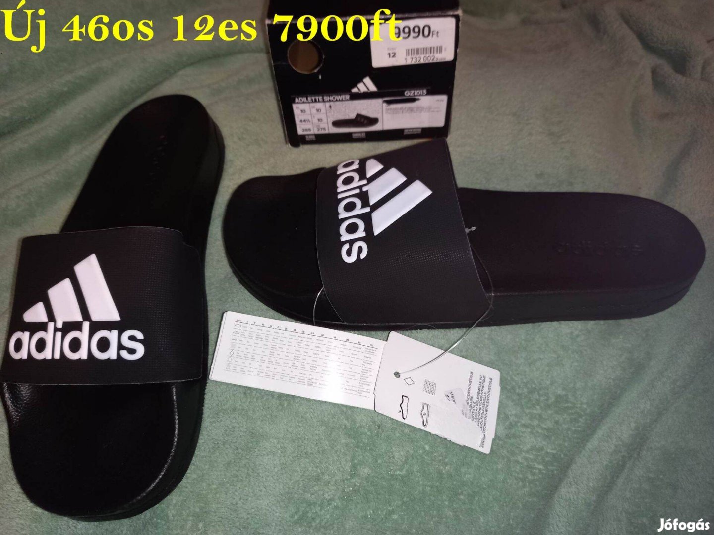 Új 46-os adidas papucs, férfi cipő,