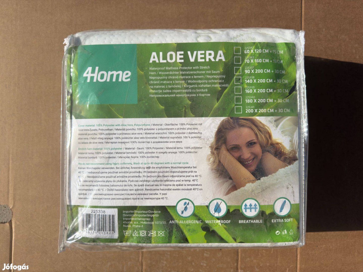 Új 4Home Aloe Vera Gumifüles Matracvédő 140 x 200 cm 140x200