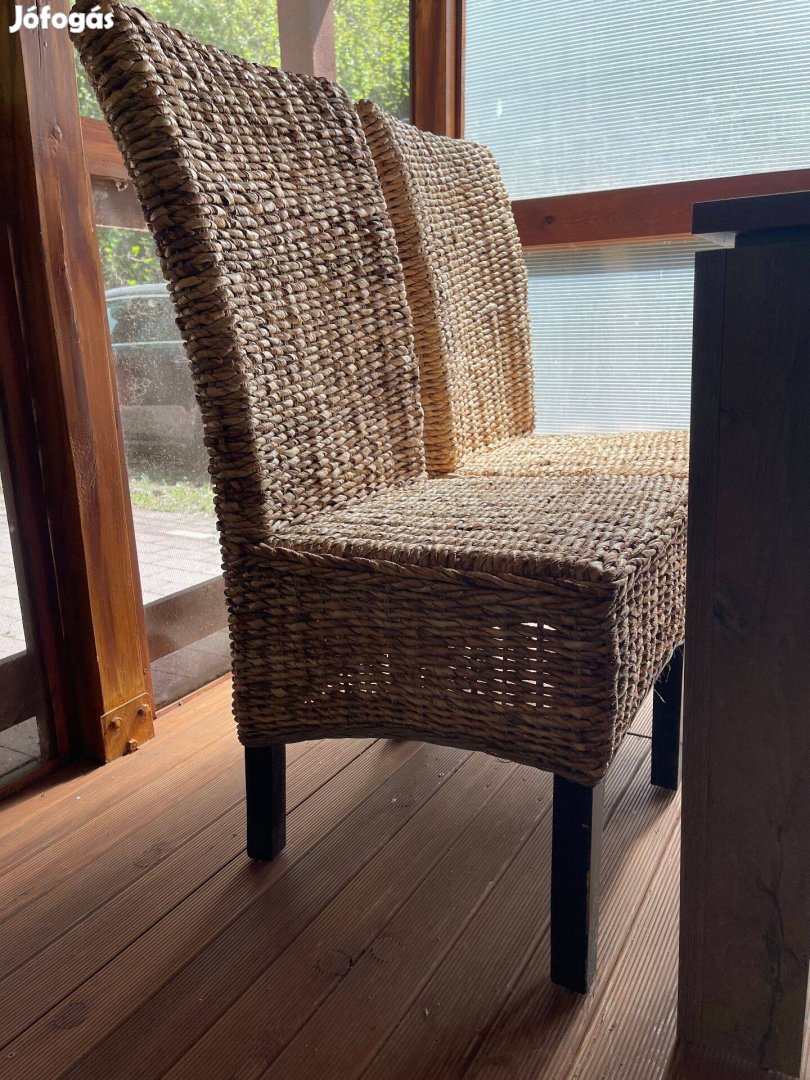 Új 4 darab Jysk torrig étkezőszék természetes banánlevél