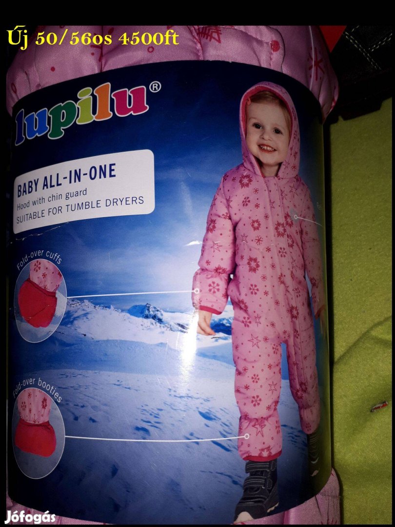 Új 50-56-os lupilu kislány overál, babaoverál, 4500ft