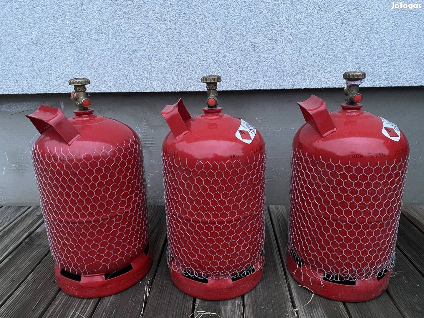 Új 5kg-os biztonsági grill gázpalack, piros színben Eladó!