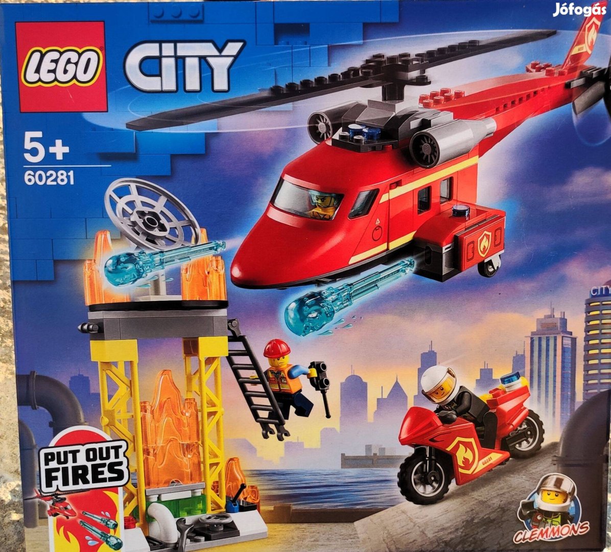 Új 60281 LEGO City tűzoltó helikopter építőjáték építőkocka