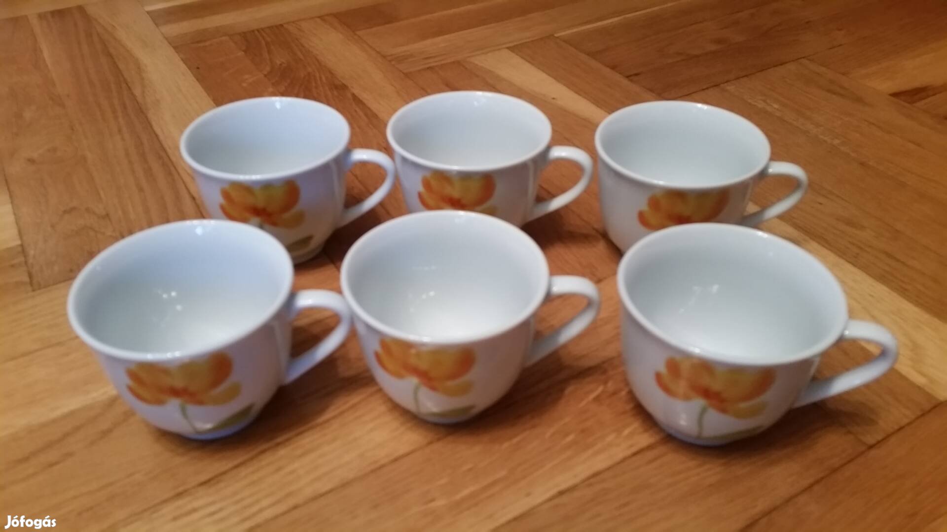 Új 6 személyes virágmintás kávéskészlet 