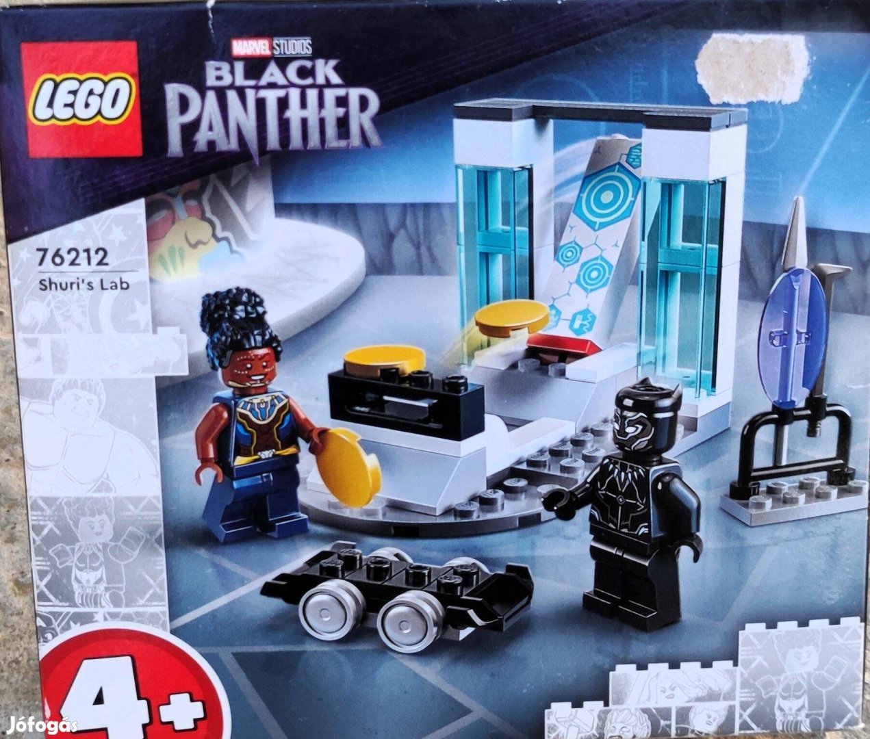 Új 76212 LEGO Marvel Fekete párduc Shuri laborja építőjáték építőkock