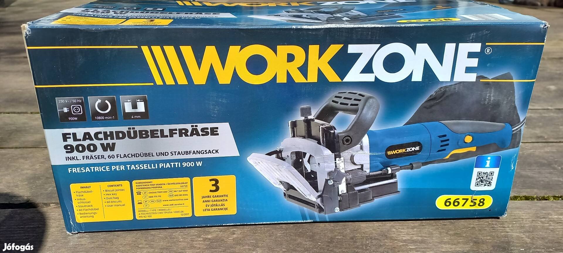 Új 900 W-os Workzone (Ferrex) lapostiplimaró, lamellázó gép