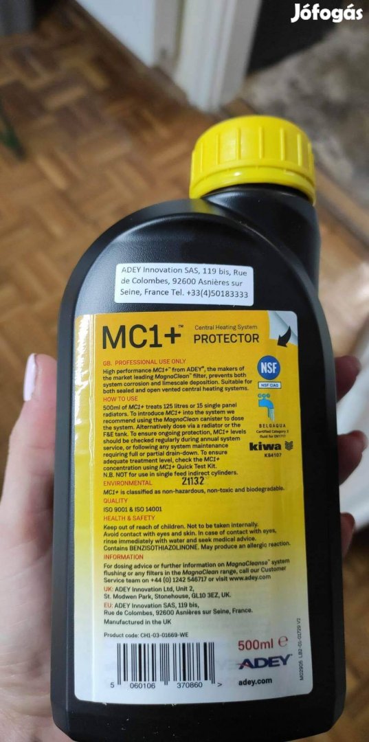 Új Adey inhibitor folyadék adalék fűtéshez