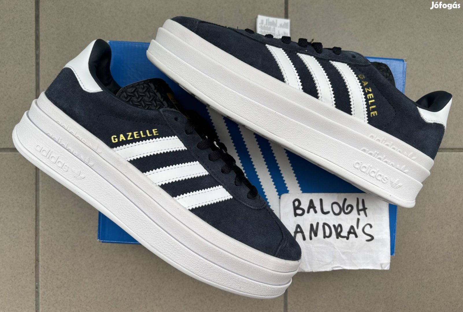 Új Adidas Gazelle Bold "Navy white"-38,-és 40Eu cipő!