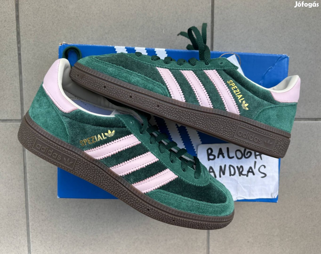 Új Adidas Handball Spezial "green pink Velvet"-37 1/3Eu cipő!